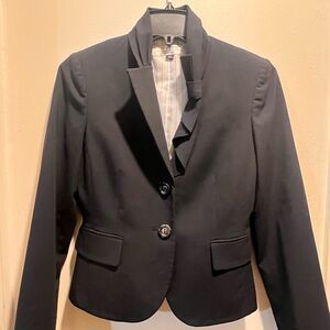 Tahari Black Ruffled Blazer